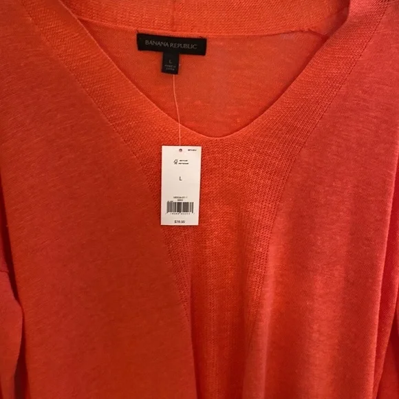 Orange light long sleeve Banana Republic sweater size L​ - Picture 2 of 5